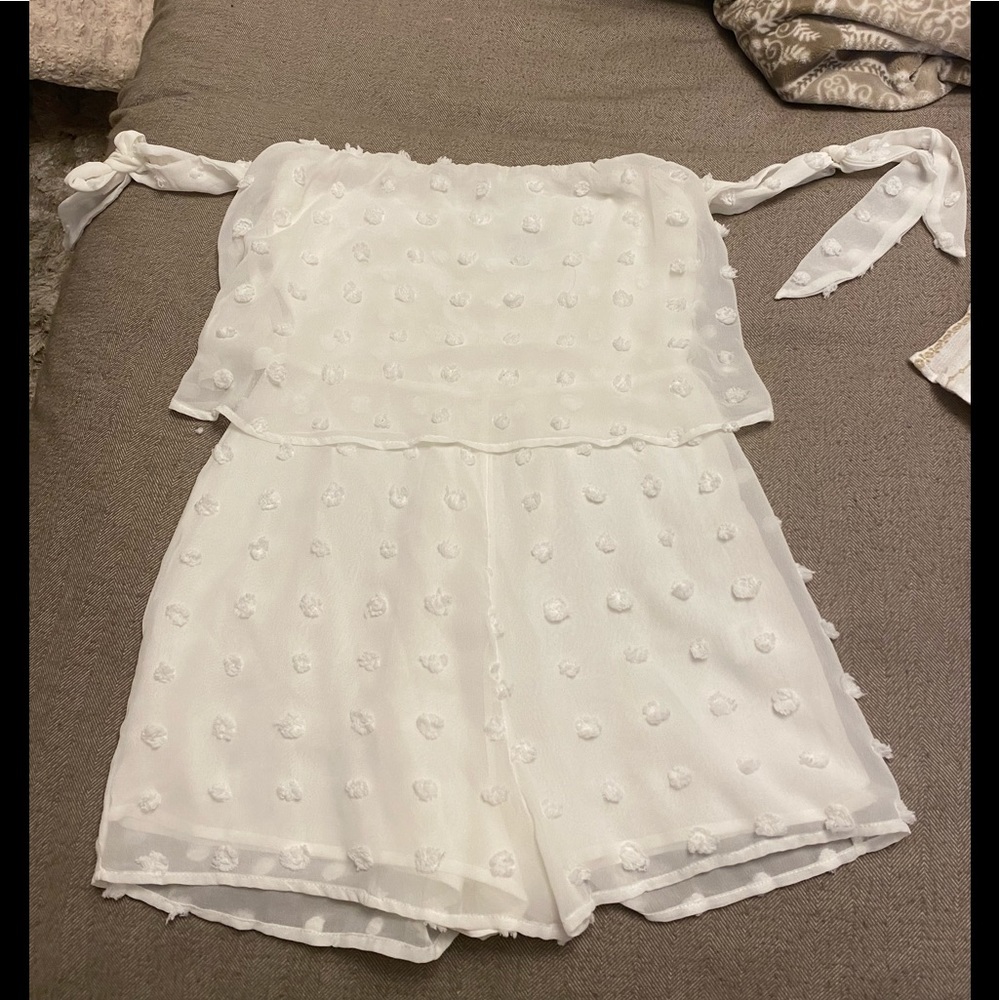 White dressy romper